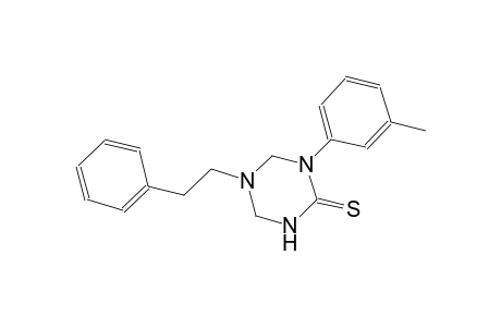 1-(3-methylphenyl)-5-(2-phenylethyl)tetrahydro-1,3,5-triazine-2(1H)-thione