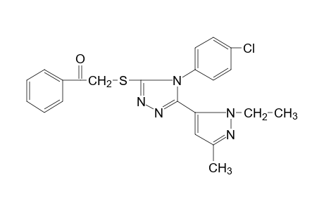 2-{[4-(p-chlorophenyl)-5-(1-ethyl-3-methylpyrazol-5-yl)-4H-1,2,4-triazol-3-yl]thio}acetophenone