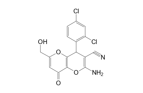 Pyrano[3,2-b]pyran-3-carbonitrile, 2-amino-4-(2,4-dichlorophenyl)-4,8-dihydro-6-(hydroxymethyl)-8-oxo-