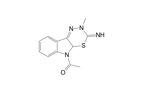 1-(3-azanylidene-2-methyl-4aH-[1,3,4]thiadiazino[6,5-b]indol-5-yl)ethanone