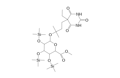 .alpha.-D-Glucopyranosiduronic acid, 3-(5-ethylhexahydro-2,4,6-trioxo-5-pyrimidinyl)-1,1-dimethylpropyl 2,3,4-tris-O-(trimethylsilyl)-, methyl ester