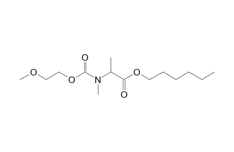 Alanine, N-methyl-N-(2-methoxyethoxycarbonyl)-, hexyl ester