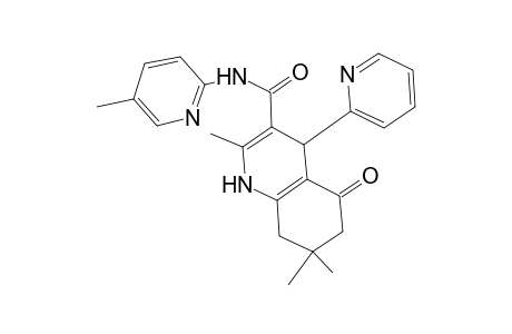 2,7,7-trimethyl-N-(5-methyl-2-pyridinyl)-5-oxo-4-(2-pyridinyl)-1,4,5,6,7,8-hexahydro-3-quinolinecarboxamide