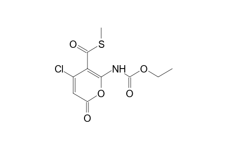 6-(carboxyamino)-4-chloro-2-oxo-2H-pyran-5-carbothioic acid, 6-ethyl S-methyl ester