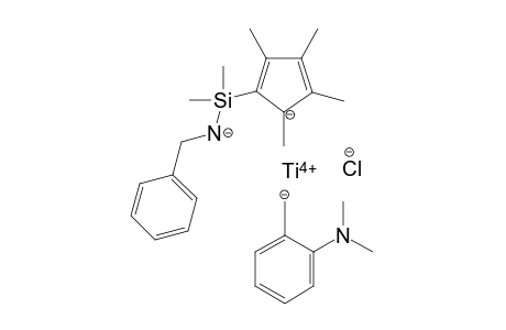 Titanium(IV) (2-(dimethylamino)phenyl)methanide benzyl(dimethyl(2,3,4,5-tetramethylcyclopenta-3,5-dien-2-ide-1-yl)silyl)amide chloride