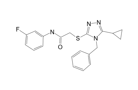 2-(4-Benzyl-5-cyclopropyl-4H-[1,2,4]triazol- 3-ylsulfanyl)-N-(3-fluorophenyl)acetamide