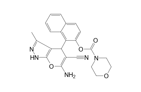 1-(6-Amino-5-cyano-3-methyl-1,4-dihydropyrano[2,3-c]pyrazol-4-yl)-2-naphthyl 4-morpholinecarboxylate