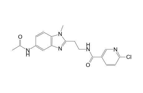 3-pyridinecarboxamide, N-[2-[5-(acetylamino)-1-methyl-1H-benzimidazol-2-yl]ethyl]-6-chloro-