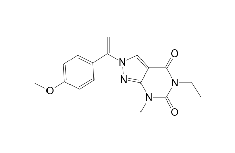 7-METHYL-5-ETHYL-2-PARA-METHOXYBENZYLVINYL-PYRAZOLO-[3,4-D]-PYRIMIDINE-4,6(5H,7H)-DIONE