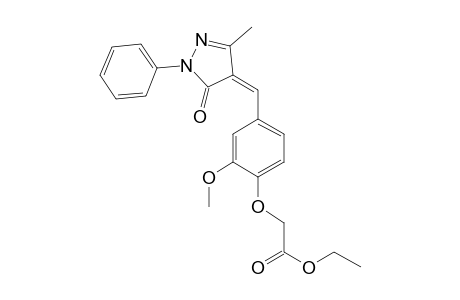 [1-Methoxy-4-(3-methyl-5-oxo-1-phenyl-1,5-dihydropyrazol-4-ylidene-methyl-phenoxy]acetic acid, ethyl ester