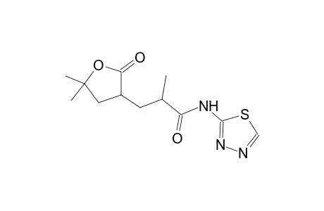 3-(5,5-dimethyl-2-oxotetrahydro-3-furanyl)-2-methyl-N-(1,3,4-thiadiazol-2-yl)propanamide