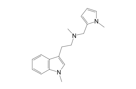 2-(1H-Indol-3-yl)-N-((1-methyl-1H-pyrrol-2-yl)methyl)ethanamine, N,N'-bis-methyl