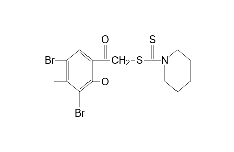3',5'-dibromo-2'-hydroxy-2-mercapto-4'-methylacetophenone, 2-(1-piperidinecarbodithioate