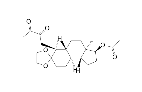 2,3-Butanedione, 1-[3-(acetyloxy)dodecahydro-3a,6-dimethylspiro[7H-benz[e]indene-7,2'-[1,3]dioxolan]-6-yl]-, [3S-(3.alpha.,3a.alpha.,5a.beta.,6.beta.,9a.alpha.,9b.beta.)]-