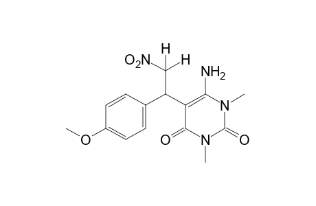 6-amino-1,3-dimethyl-5-[p-methoxy-alpha-(nitromethyl)benzyl]uracil