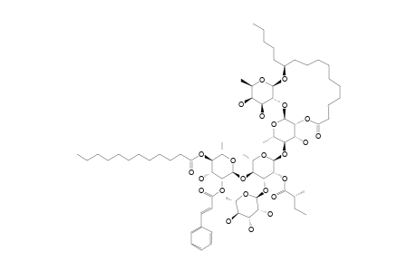 #4;(11S)-[[O-ALPHA-L-RHAMNOPYRANOSYL-(1->3)-O-[(2-O-(TRANS)-CINNAMOYL)-(4-O-N-DODECANOYL)-ALPHA-L-RHAMNOPYRANOSYL-(1->4)]-O-2-O-(2S)-METHYLBUTHANOYL-ALP