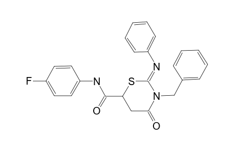 3-Benzyl-4-oxo-2-phenylimino-[1,3]thiazinane-6-carboxylic acid (4-fluoro-phenyl)-amide