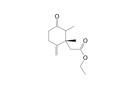 Ethyl 2-(1,2-dimethyl-6-methylene-3-oxocyclohexyl)acetate