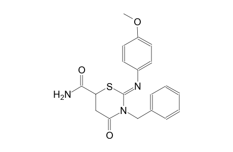 (2Z)-3-benzyl-2-[(4-methoxyphenyl)imino]-4-oxotetrahydro-2H-1,3-thiazine-6-carboxamide