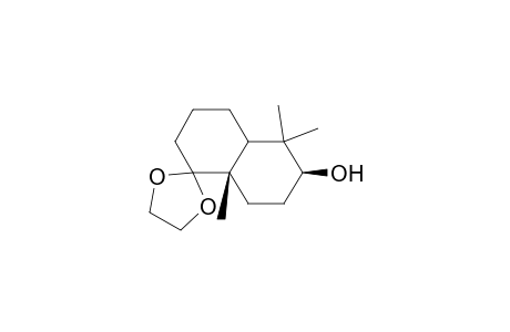 Spiro[1,3-dioxolane-2,1'(2'H)-naphthalen]-6'-ol, octahydro-5',5',8'a-trimethyl-, (4'a.alpha.,6'.beta.,8'a.beta.)-(.+-.)-