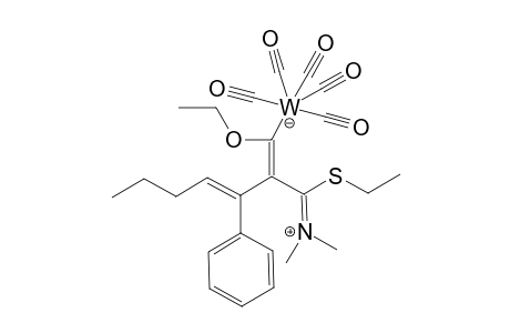 (1Z,3Z)-1-Ethoxy-2-[dimethyl(ethylsulfanyl)methylenylammonium]-3-phenyl-1,3-heptadien-1-yl-pentacarbonyltungstate