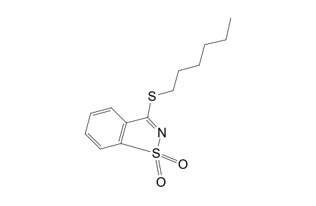 3-(hexylthio)-1,2-benzisothiazole, 1,1-dioxide