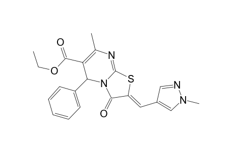 ethyl (2Z)-7-methyl-2-[(1-methyl-1H-pyrazol-4-yl)methylene]-3-oxo-5-phenyl-2,3-dihydro-5H-[1,3]thiazolo[3,2-a]pyrimidine-6-carboxylate