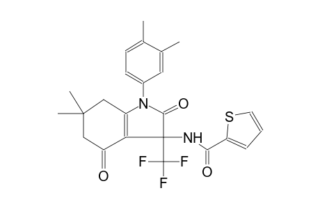 N-[1-(3,4-dimethylphenyl)-6,6-dimethyl-2,4-dioxo-3-(trifluoromethyl)-2,3,4,5,6,7-hexahydro-1H-indol-3-yl]-2-thiophenecarboxamide