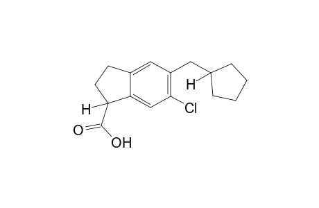 (+/-)-6-chloro-5-(cyclopentylmethyl)-1-indancarboxylic acid