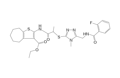 4H-cyclohepta[b]thiophene-3-carboxylic acid, 2-[[2-[[5-[[(2-fluorobenzoyl)amino]methyl]-4-methyl-4H-1,2,4-triazol-3-yl]thio]-1-oxopropyl]amino]-5,6,7,8-tetrahydro-, ethyl ester