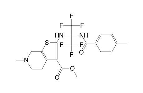 thieno[2,3-c]pyridine-3-carboxylic acid, 4,5,6,7-tetrahydro-6-methyl-2-[[2,2,2-trifluoro-1-[(4-methylbenzoyl)amino]-1-(trifluoromethyl)ethyl]amino]-,