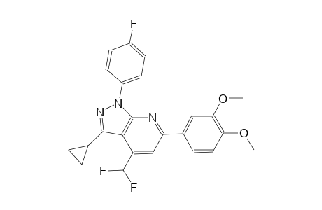 1H-pyrazolo[3,4-b]pyridine, 3-cyclopropyl-4-(difluoromethyl)-6-(3,4-dimethoxyphenyl)-1-(4-fluorophenyl)-