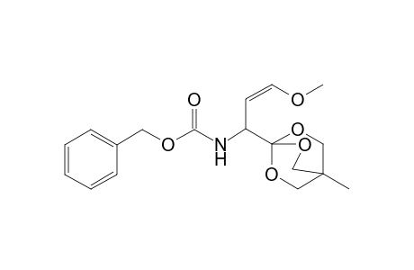 1-[N-(Benzyloxycarbonyl)-(1S)-1-amino-3-methoxy-(Z)-2-propene]-4-methyl-2,6,7-trioxabicyclo[2.2.2]octane [Cbz-L-cis-Gly(-CH=CH-OMe)-OBO ester]