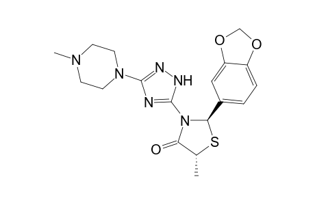 (trans)-2-(Benzo[d][1,3]dioxol-6-yl)-5-methyl-3-[3-(4-methylpiperazin-1-yl)-1H-1,2,4-triazol-5-yl]-1,3-thiazolidin-4-one