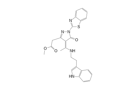 1H-pyrazole-3-acetic acid, 1-(2-benzothiazolyl)-4,5-dihydro-4-[1-[[2-(1H-indol-3-yl)ethyl]amino]ethylidene]-5-oxo-, methyl ester, (4Z)-