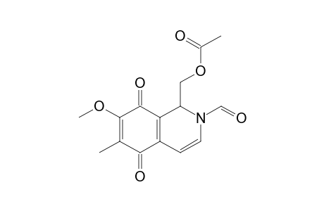 acetic acid (2-formyl-5,8-diketo-7-methoxy-6-methyl-1H-isoquinolin-1-yl)methyl ester