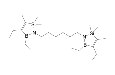 1-[6-(4,5-Diethyl-2,2,3-trimethyl-2,5-dihydro-1H-1,2,5-azasilaborol-1-yl)hexyl]-4,5-diethyl-2,2,3-trimethyl-2,5-dihydro-1H-1,2,5-azasilaborole