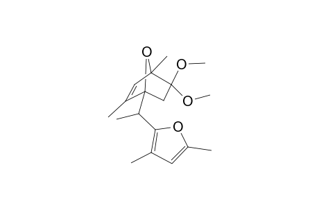 4-[1'-(3',5"-Dimethylfuran-2"-yl)ethyl]-1,5-dimethyl-7-oxabicyclo[2.2.1]hept-5-en-2-one-dimethyl acetal