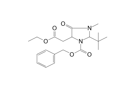 Benzyl 2-tert-butyl-5-(2-ethoxy-2-oxoethyl)-3-methyl-4-oxo-1-imidazolidinecarboxylate