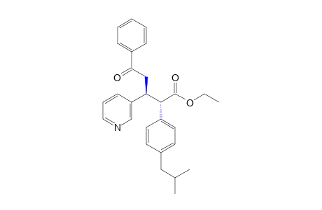 erythro-a-(p-isobutylphenyl)-b-phenacyl-3-pyridinepropionic acid, ethyl ester