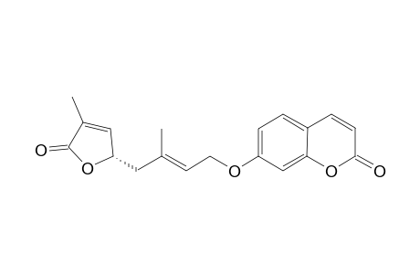 EXCAVATIN-D;(5'S)-7-[(2E)-4-(2,5-DIHYDRO-3-METHYL-2-OXO-5-FURANYL)-3-METHYLBUT-2-ENYLOXY]-COUMARIN