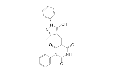 (5Z)-5-[(5-hydroxy-3-methyl-1-phenyl-1H-pyrazol-4-yl)methylene]-1-phenyl-2,4,6(1H,3H,5H)-pyrimidinetrione