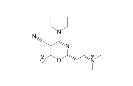 (E)-5-Cyano-4-diethylamino-2-(N.N-dimethylimmonio)ethylidene-6-oxido-1,3-oxazine