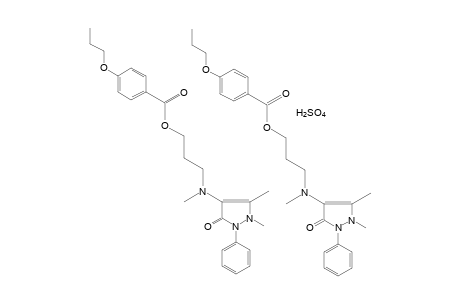 p-propoxybenzoic acid, 3-[(antripyrinylmethyl)amino]-1-propyl ester, hydrogen sulfate