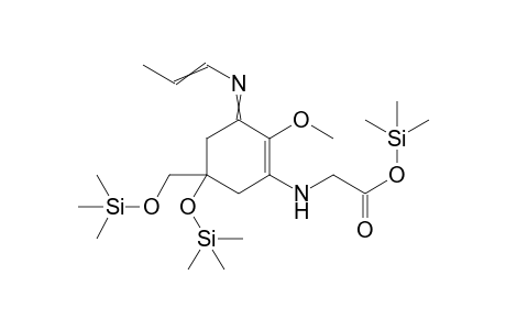 Trimethylsilyl 2-[[2-methoxy-3-prop-1-enylimino-5-trimethylsilyloxy-5-(trimethylsilyloxymethyl)cyclohexen-1-yl]amino]acetate