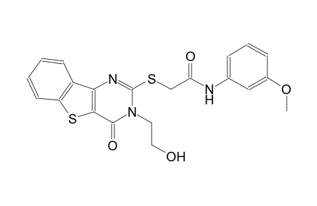 2-{[3-(2-hydroxyethyl)-4-oxo-3,4-dihydro[1]benzothieno[3,2-d]pyrimidin-2-yl]sulfanyl}-N-(3-methoxyphenyl)acetamide