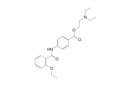 p-(o-ethoxybenzamido)benzoic acid, 2-(diethylamino)ethyl ester