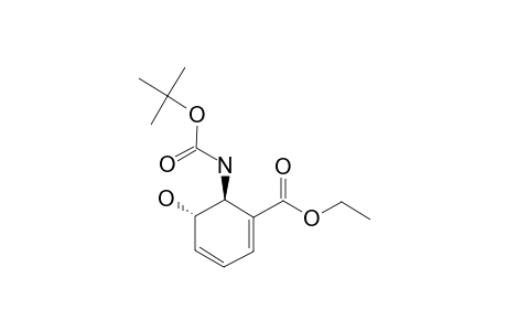 ETHYL-(TRANS)-6-TERT.-BUTOXYCARBONYLAMINO-5-HYDROXY-1,3-CYCLOHEXADIENE-1-CARBOXYLATE