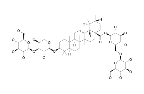 #11;ILEXOSIDE-VIII;POMOLIC-ACID-3-O-BETA-D-GLUCOPYRANOSYL-(1->3)-ALPHA-L-ARABINOPYRANOSYL-28-O-BETA-D-GLUCOPYRANOSYL-(1->6)-BETA-D-GLUCOPYRANOSIDE