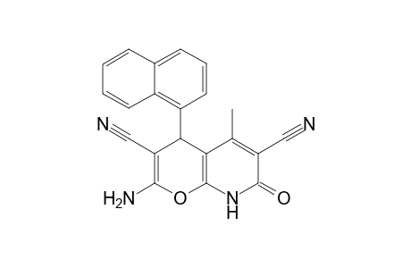 2-Amino-7,8-dihydro-5-methyl-7-oxo-4-(naphth-1-yl)-4H-pyrano[2,3-b]pyridine-3,6-dicarbonitrile